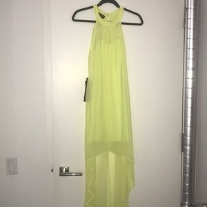 Bebe Chiffon Overlay Hi-Low Dress